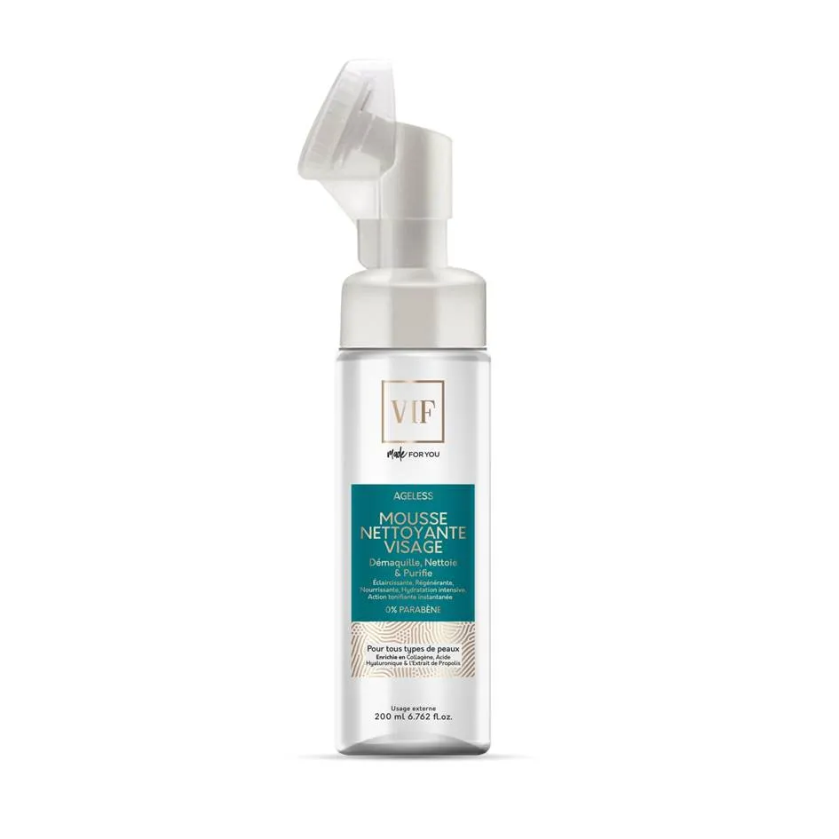 Mousse nettoyante visage 200 ml - tous types de peaux