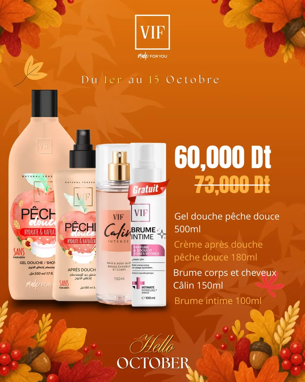Pack Gel Douche Peche Douce 500 ml - Après Douche Peche Douce 180 ml - Brume de corps et cheveux Calin 150 ml - Brume Intime 100 ml — Shop Melk