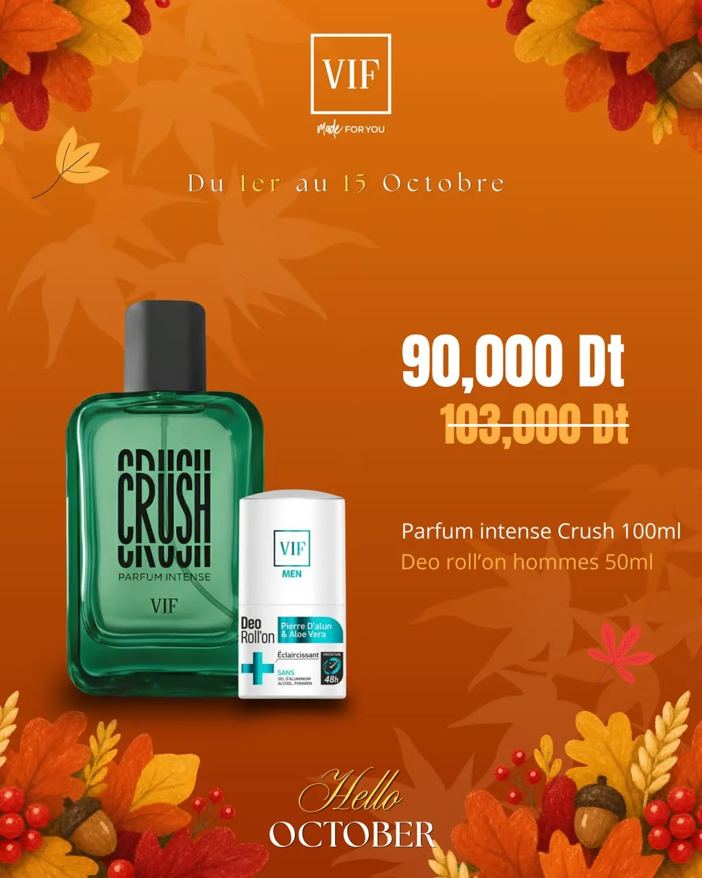 Pack Parfum Crush 100 ml - Deo Roll'on pour Homme 50 ml — Shop Melk